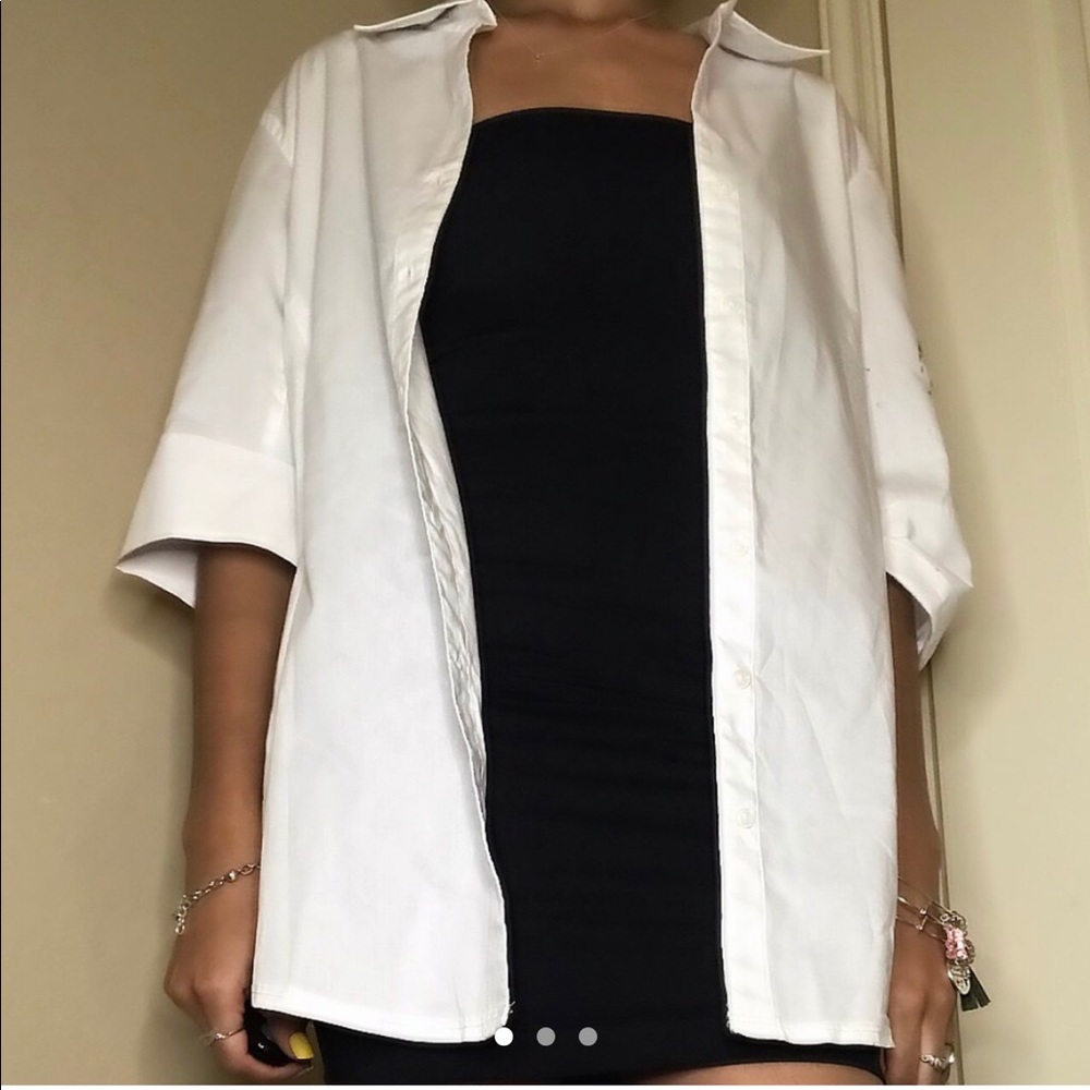 Oversized men’s Button down White Top